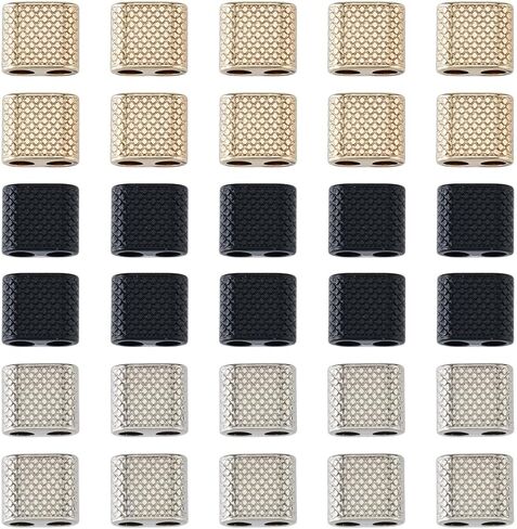 SUPERFINDINGS 30PCS 3 Colors Double Cord Locks Accessories Alloy Elements for Cell Phone Chain Double Slide Cord Toggle for Adjustable Phone Strap in Saudi Arabia