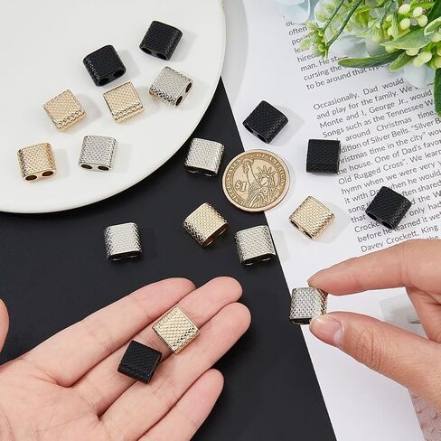SUPERFINDINGS 30PCS 3 Colors Double Cord Locks Accessories Alloy Elements for Cell Phone Chain Double Slide Cord Toggle for Adjustable Phone Strap in Saudi Arabia