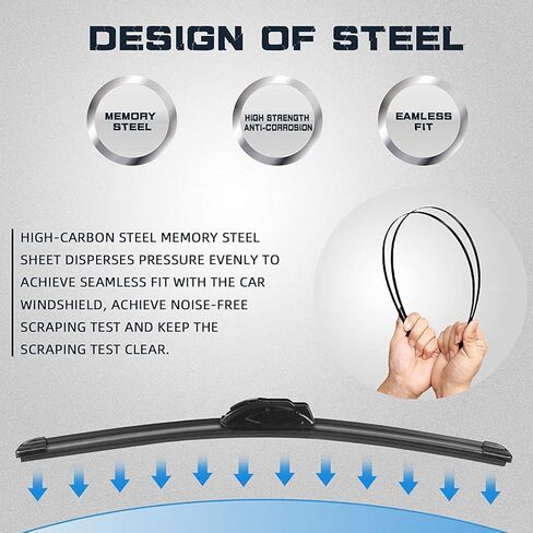 مساحات الزجاج الأمامي AUTOBOO 26 بوصة + 19 بوصة مع مجموعات شفرات ممسحة خلفية 14 بوصة بديلة لكرايسلر باسيفيكا 2021 2020 2019 2018 2017، تويوتا سيينا 2004 - جودة المصنع الأصلية (عبوة من 3) in Kuwait