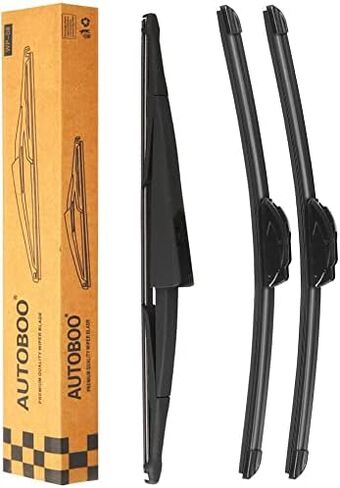 مساحات الزجاج الأمامي AUTOBOO 26 بوصة + 19 بوصة مع مجموعات شفرات ممسحة خلفية 14 بوصة بديلة لكرايسلر باسيفيكا 2021 2020 2019 2018 2017، تويوتا سيينا 2004 - جودة المصنع الأصلية (عبوة من 3) in Kuwait