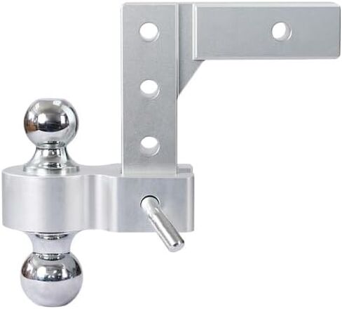 وصلة قطر سحب مقطورة قابلة للتعديل من الألومنيوم مقاس 8 بوصات، وكرات مزدوجة مقاس 2 بوصة و2 5/16 بوصة يصل وزنها إلى 10000 رطل مع ساق من الألومنيوم المُشكل مع دبوس مزدوج (فضي) in Kuwait