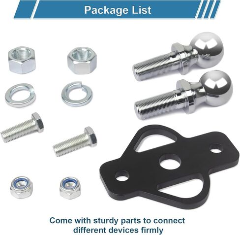 3-Way Trailer Hitch Adapter with Bolt and 2 Inch Ball 1-7/8 Inch Ball for ATV Lawn Mower, Golf Cart, Garden Tractor, Flat Towing Tow Ball Mount in Kuwait