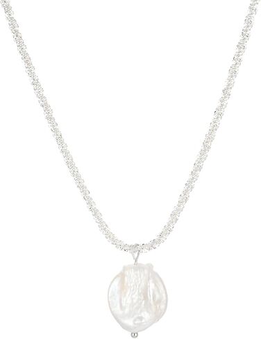 Sylph Pearl Necklaces: 18K Gold Pearl Necklace Paper Clip Vintage Chunky Link Chain Baroque Pearl Womens Necklace Pendant with Natural Freshwater Cultured Pearls Necklace Dainty Gold Choker Fashion Retro Charm Necklace Valentine Jewelry for Women Girls He in Saudi Arabia