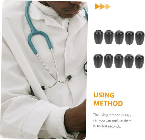 Alipis 10 أزواج ملحق سماعة الطبيب سدادات الأذن سماعة الطبيب نصائح الأذن للآذان الصغيرة زر عالمي سماعة الطبيب براعم الأذن مكون الجمجمة سماعة الطبيب سماعة غطاء سيليكون غطاء سيليكون in Kuwait