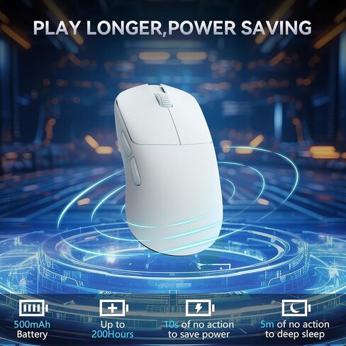 ماوس ألعاب لاسلكي Ajazz AJ099 Superlight، مريح 54 جرام خفيف الوزن للغاية 2.4 جيجا هرتز/ماوس كمبيوتر سلكي، PAW3311 مستشعر بصري 12000 نقطة في البوصة، أزرار قابلة للبرمجة ببطارية 200 ساعة للاعبين PC Win/MAC in Kuwait