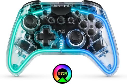 LAHONTY Switch Controller Compatible with Switch/Lite/OLED Controller, Switch Pro Controller With RGB Breathing LED, Switch Controllers Remote Supports Multi-Platform&App with Turbo, Wake-up Function in Saudi Arabia