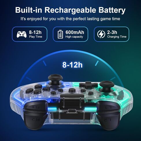 LAHONTY Switch Controller Compatible with Switch/Lite/OLED Controller, Switch Pro Controller With RGB Breathing LED, Switch Controllers Remote Supports Multi-Platform&App with Turbo, Wake-up Function in Saudi Arabia