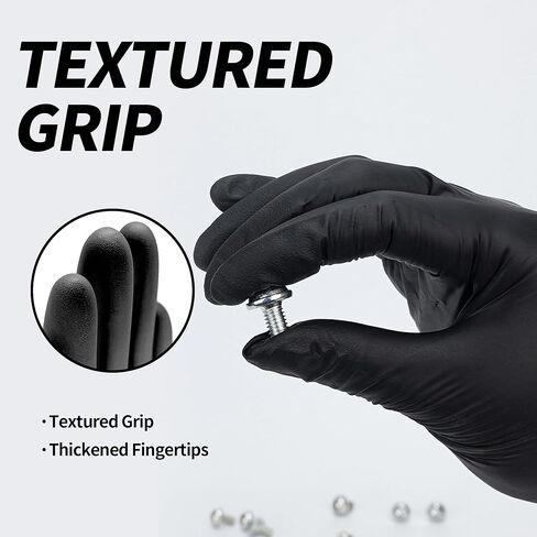 Vinyl Exam Gloves- 4 mil Safty Glove Latex-Free & Powder-Free, SGBE 8004 Synmax Disposable Medical Glove X-Large (Case of 1000, Black) in Kuwait