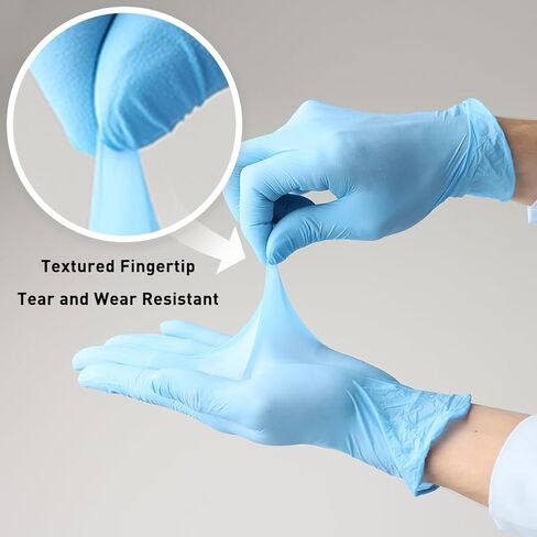 Nitrile Exam Glove, 3.5 mil Blue Disposable Medical Gloves Powder-Free Latex-Free, Large Size Blue Box of 100 in Saudi Arabia