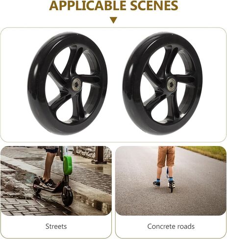 FAVOMOTO Scooter Wheels 180mm Replacement Kick Scooter Wheels Pair, Youth Adult Scooter Wheels with Bearings PU High Flexibility in Saudi Arabia