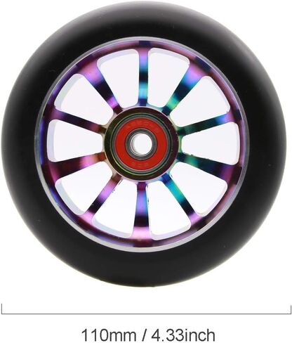 قطعتان من عجلات سكوتر برو 110 ملم مع 9 محامل ABEC مناسبة لدراجات MGP/Razor/Lucky Pro Scooters (أزرق) in Kuwait