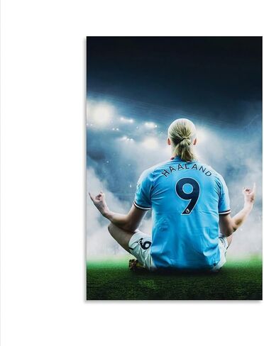 Dujoi Erling Haaland Poster Soccer Star Art Prints Erling Haaland Football Players Canvas Wall Art Foy Boy's Room Unframe-style 12x18inch(30x45cm) in Saudi Arabia