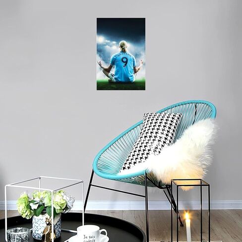 Dujoi Erling Haaland Poster Soccer Star Art Prints Erling Haaland Football Players Canvas Wall Art Foy Boy's Room Unframe-style 12x18inch(30x45cm) in Saudi Arabia