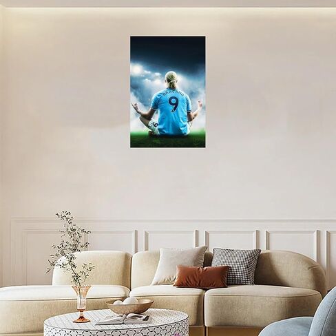 Dujoi Erling Haaland Poster Soccer Star Art Prints Erling Haaland Football Players Canvas Wall Art Foy Boy's Room Unframe-style 12x18inch(30x45cm) in Saudi Arabia