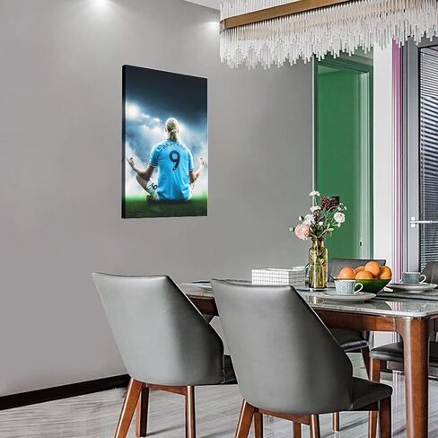 Dujoi Erling Haaland Poster Soccer Star Art Prints Erling Haaland Football Players Canvas Wall Art Foy Boy's Room Unframe-style 12x18inch(30x45cm) in Saudi Arabia