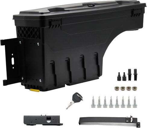 Sunhua Right Passenger Side Truck Bed Storage Box Fit for 1994-2002 Dodge Ram & 1980-1996 Ford F-Series & 1988-1998 Chevy GMC C/K, Key Lockable Lid Waterproof Truck Bed Toolboxes Black in Saudi Arabia
