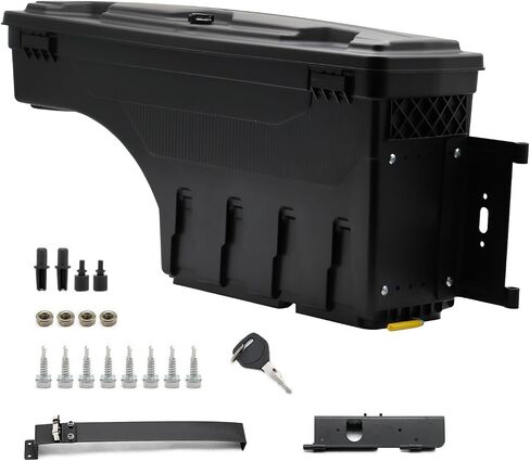 Sunhua Right Passenger Side Truck Bed Storage Box Fit for 1994-2002 Dodge Ram & 1980-1996 Ford F-Series & 1988-1998 Chevy GMC C/K, Key Lockable Lid Waterproof Truck Bed Toolboxes Black in Saudi Arabia