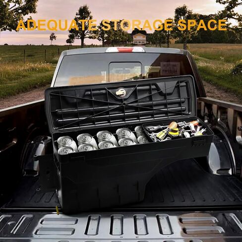 Sunhua Right Passenger Side Truck Bed Storage Box Fit for 1994-2002 Dodge Ram & 1980-1996 Ford F-Series & 1988-1998 Chevy GMC C/K, Key Lockable Lid Waterproof Truck Bed Toolboxes Black in Saudi Arabia