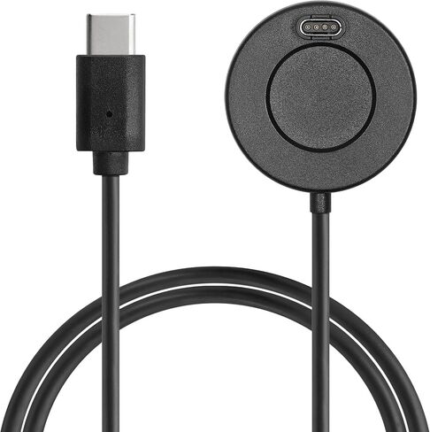 kwmobile Charger Compatible with Garmin Forerunner 945/935 / 245/245 Music / 645 / 645Music - Charger USB-C Cable for Charging Smart Watch - Black in Saudi Arabia