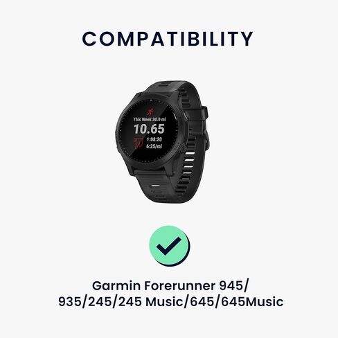 kwmobile Charger Compatible with Garmin Forerunner 945/935 / 245/245 Music / 645 / 645Music - Charger USB-C Cable for Charging Smart Watch - Black in Saudi Arabia