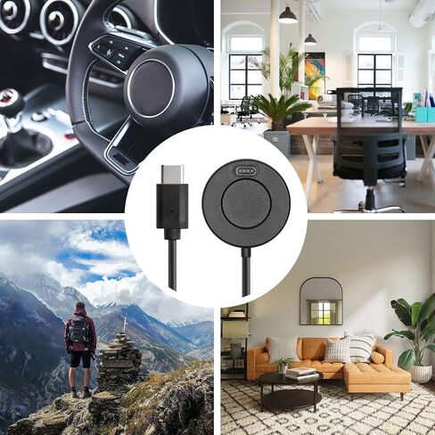 kwmobile Charger Compatible with Garmin Forerunner 945/935 / 245/245 Music / 645 / 645Music - Charger USB-C Cable for Charging Smart Watch - Black in Saudi Arabia