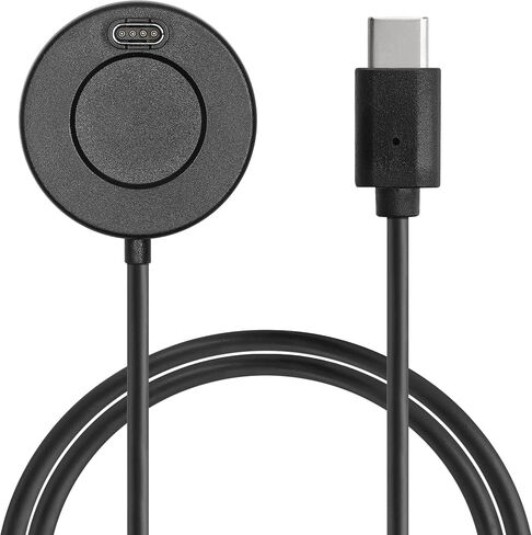 kwmobile Charger Compatible with Garmin Forerunner 945/935 / 245/245 Music / 645 / 645Music - Charger USB-C Cable for Charging Smart Watch - Black in Saudi Arabia