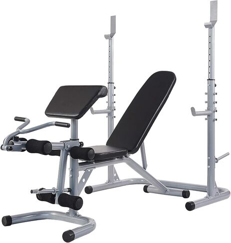 Sporzon! Multifunctional Workout Station Adjustable Olympic Workout Bench with Squat Rack, Leg Extension, Preacher Curl, and Weight Storage, 800-Pound Capacity in Saudi Arabia