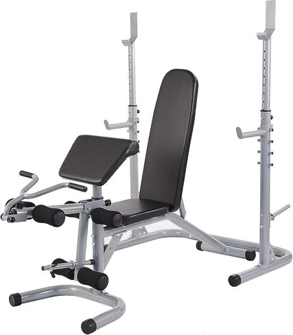 Sporzon! Multifunctional Workout Station Adjustable Olympic Workout Bench with Squat Rack, Leg Extension, Preacher Curl, and Weight Storage, 800-Pound Capacity in Saudi Arabia