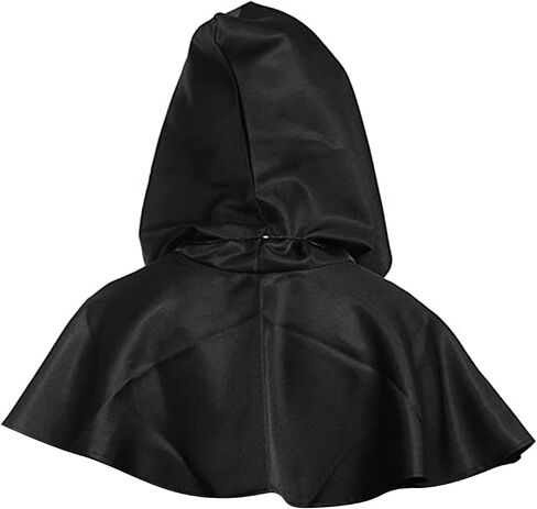 Medieval Cowl Hood Medieval Cloak Black Hooded Cowl Medieval Cowl Hat Cross Necklace Wicca Pagan Hood Cosplay Accessory in Saudi Arabia