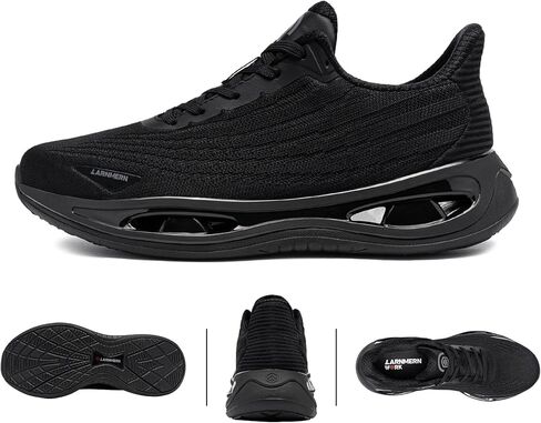 أحذية LARNMERN ذات المقدمة الفولاذية للنساء أحذية عمل مضادة للانزلاق أحذية رياضية آمنة خفيفة الوزن ومريحة حذاء تنس يدعم قوس القدم (8 نساء، أسود) in Kuwait