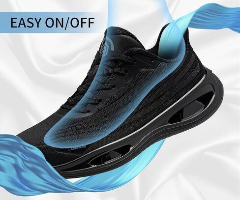 أحذية LARNMERN ذات المقدمة الفولاذية للنساء أحذية عمل مضادة للانزلاق أحذية رياضية آمنة خفيفة الوزن ومريحة حذاء تنس يدعم قوس القدم (8 نساء، أسود) in Kuwait