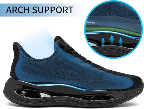 أحذية LARNMERN ذات المقدمة الفولاذية للنساء أحذية عمل مضادة للانزلاق أحذية رياضية آمنة خفيفة الوزن ومريحة حذاء تنس يدعم قوس القدم (8 نساء، أسود) in Kuwait