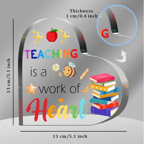 هدايا تقدير المعلم، أفضل هدايا عيد ميلاد المعلم، تذكار من الأكريليك وهدية ثقالة الورق للمعلم، هدية تخرج، شكرًا لك، التدريس هو عمل من القلب in Kuwait