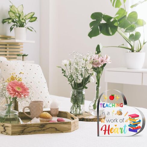 هدايا تقدير المعلم، أفضل هدايا عيد ميلاد المعلم، تذكار من الأكريليك وهدية ثقالة الورق للمعلم، هدية تخرج، شكرًا لك، التدريس هو عمل من القلب in Kuwait