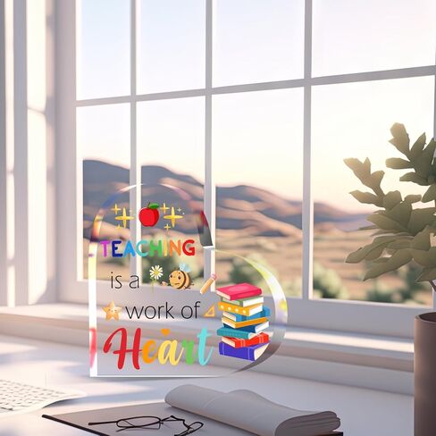 هدايا تقدير المعلم، أفضل هدايا عيد ميلاد المعلم، تذكار من الأكريليك وهدية ثقالة الورق للمعلم، هدية تخرج، شكرًا لك، التدريس هو عمل من القلب in Kuwait