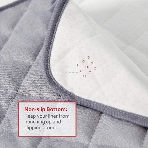 Diaper Changing Pad Liners Non-Slip, Soft Terry Waterproof Changing Pad Mat, Quilted Absorbent Bassinet Washable, 6 Pack Large 14"x 27" Reusable Changing Table Pad Protector Grey in Saudi Arabia