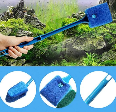 4PCS Fish Tank Aquarium Cleaning Tools Kit Aquarium Fish Nets Aquarium Fish Skimmer Net and Double-Sided Fish Tank Sponge Cleaning Brush in Kuwait
