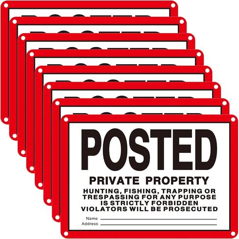 Tandefio 8 Pcs No Trespassing Signs Private Property-11.8×8 Inches Rust-Free Aluminum Signs-UV Printed, Reflective, Weatherproof for Outdoor,Indoor Use,Yellow in Kuwait