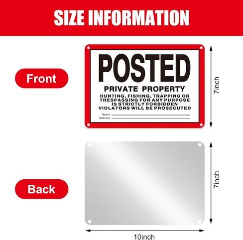 Tandefio 8 Pcs No Trespassing Signs Private Property-11.8×8 Inches Rust-Free Aluminum Signs-UV Printed, Reflective, Weatherproof for Outdoor,Indoor Use,Yellow in Kuwait