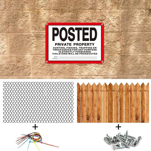 Tandefio 8 Pcs No Trespassing Signs Private Property-11.8×8 Inches Rust-Free Aluminum Signs-UV Printed, Reflective, Weatherproof for Outdoor,Indoor Use,Yellow in Kuwait