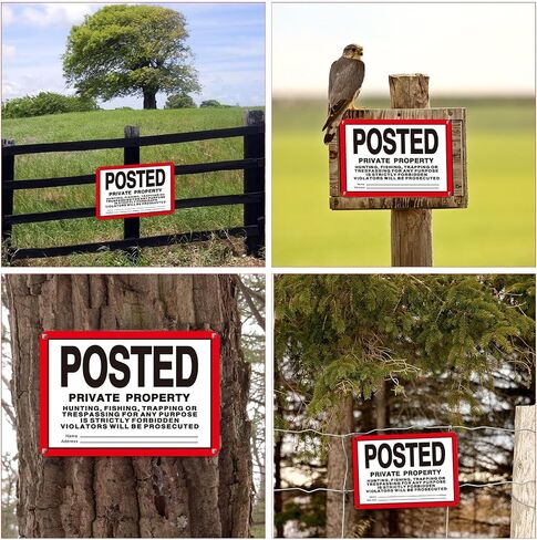 Tandefio 8 Pcs No Trespassing Signs Private Property-11.8×8 Inches Rust-Free Aluminum Signs-UV Printed, Reflective, Weatherproof for Outdoor,Indoor Use,Yellow in Kuwait