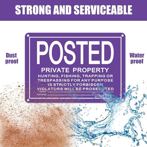 8 Pcs No Trespassing Signs Private Property Reflective Aluminum Posted Signs Metal No Hunting or Trespassing Signs for Warning No Hunting Fishing Trapping Indoor Outdoor Use, 10x7" (Yellow) in Saudi Arabia