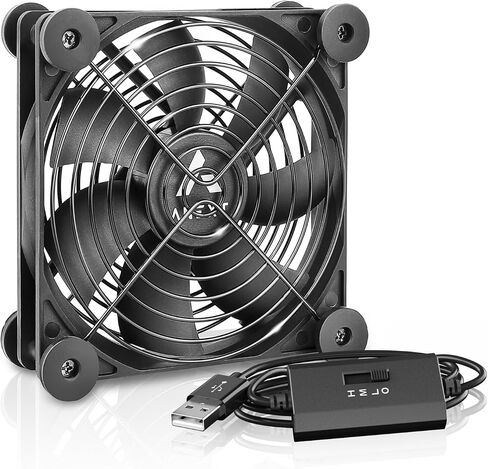 ANEXT, 120mm USB Computer Fan Black, 120mm Fans, Silent Fan for Receiver DVR PlayStation Xbox Computer Cabinet Cooling, Single in Kuwait