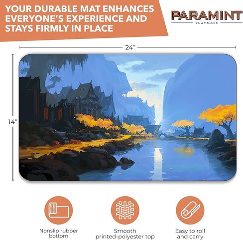 Fisherman's Village (Stitched) - MTG Playmat by Andreas Rocha - Compatible with Magic The Gathering Playmat - Play MTG, YuGiOh, TCG - Original Play Mat Art Designs & Accessories in Saudi Arabia