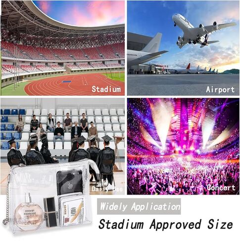 Clear Purse for Women Stadium Approved, Clear Crossbody Bag with Chain Strap Bag for Sports Event Concert in Saudi Arabia