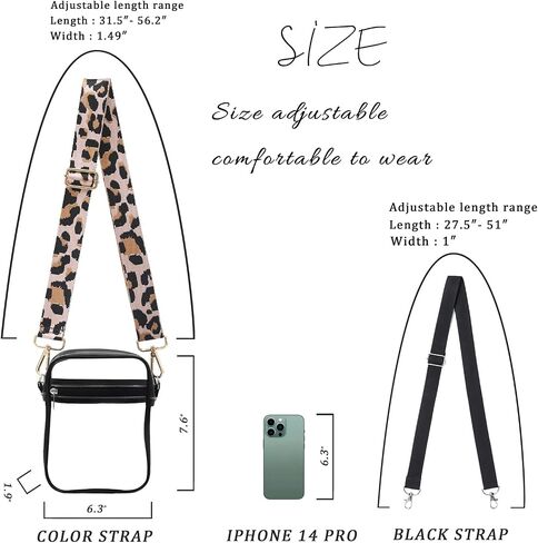COOKOOKY Clear Bag Stadium Approved Clear Crossbody Purse Bag for Stadium Concerts Festivals in Saudi Arabia