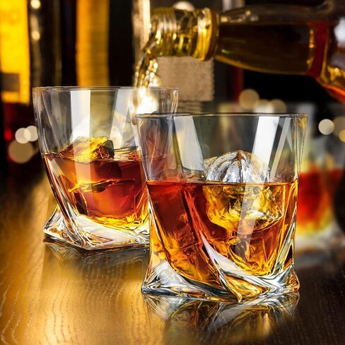 Old Fashioned Whiskey Glasses 10 OZ Rocks Glasses Set of 4, Gift Box - Barware For Bourbon, Scotch, Rum glasses for Men Women in Saudi Arabia