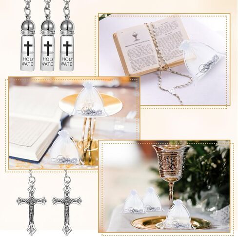 Holy Water Bottles Rosary Keychain Holy Water Keychain Holy Water Container Holy Water Bottles with Eyedropper for Catholic Christian First Communion Gift Baptism Party Church in Saudi Arabia