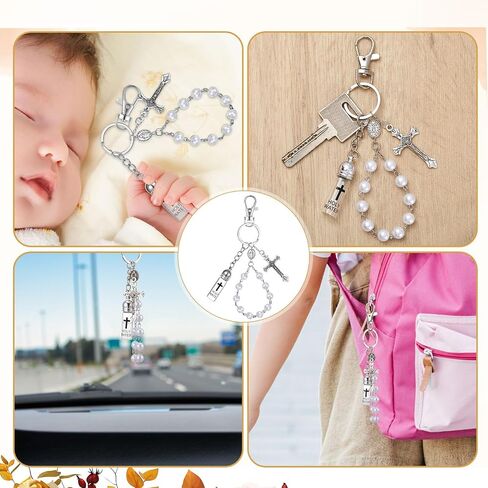 Holy Water Bottles Rosary Keychain Holy Water Keychain Holy Water Container Holy Water Bottles with Eyedropper for Catholic Christian First Communion Gift Baptism Party Church in Saudi Arabia