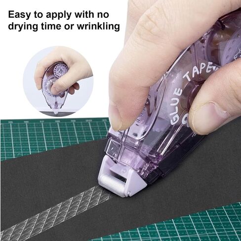 Glue Tape for Scrapbooking, Pack of 4 Scrapbook Tape, Double Sided Tape Roller for Crafts, 26 Ft x 0.31 in Tape Runner, Craft Supplies for Scrapbooking, Gift Wrapping and Photo Tape. in Saudi Arabia